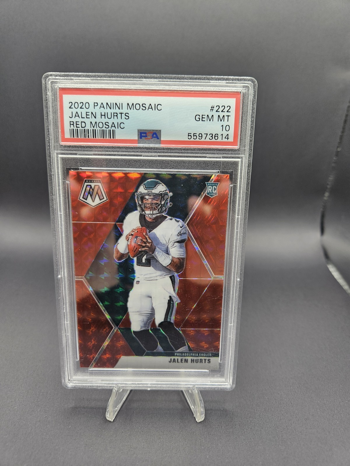 Jalen Hurts Panini Mosaic #222 Red Mosaic