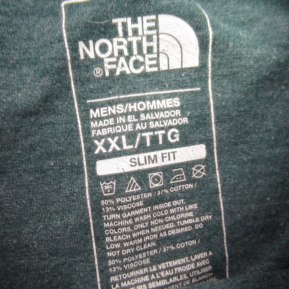 Camisa North Face Para Hombres 2XL Manga Corta Ligera Cuello Redondo Calce Ajustado Verde Foto 3 de 4
