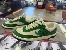 CHANEL REV Suede CC Sport Runner Lace Up Sneakers Kicks Shoes Trainers size 8 us