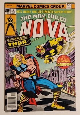 The Man Called Nova #4 (1976, Marvel) NM Jack Kirby Nova vs Thor Cover