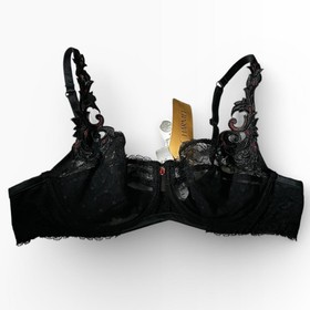 LISE CHARMEL Sioree libertine black noir underwire lace bra w SWAROVSKI crystal