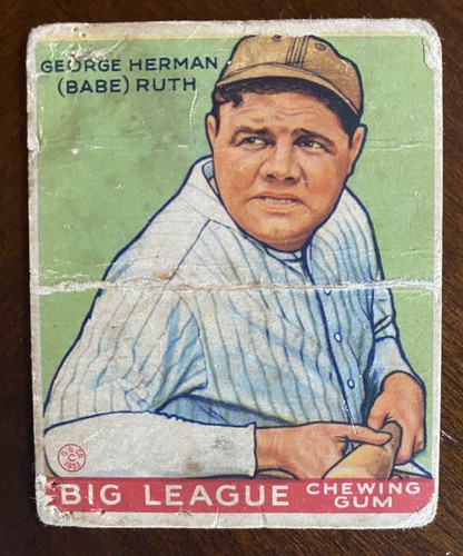 1933 Goudey Babe Ruth Authentic (Too Fragile to Holder) SGC Yankees #181