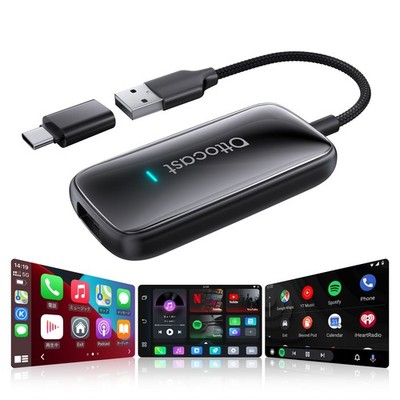 CarPlay AI Box Wireless Android Auto Adapter for Cars 4K AirPlay Netflix/YouTube