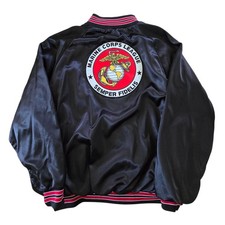 Vintage 1980s United States Marine Corps League Satin Jacket.