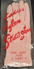 NEW 1950s PRESCIOUS PINK Ladies Nylon Stretch Gloves Fits Size 6-8