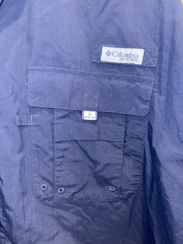 Columbia Shirt Vented PFG Short Sleeve Button Front Men Sz XL Pockets No Tag - Picture 2 of 9