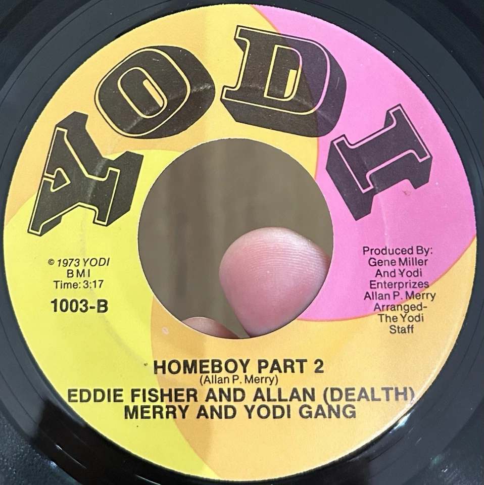 RARE Jazz Psych Funk 45 EDDIE FISHER & ALLAN DEALTH MERRY YODI GANG Homeboy EX* - Image 3 of 4