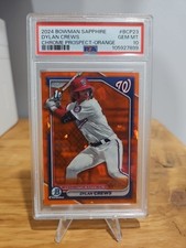 2024 Bowman Sapphire Dylan Crews BCP-23 Chrome Prospect 1st Orange /25 PSA 10