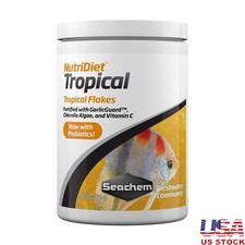 Probiotic Tropical Fish Food Flakes W/ GarlicGuard Nutrient Rich Formula 100g US