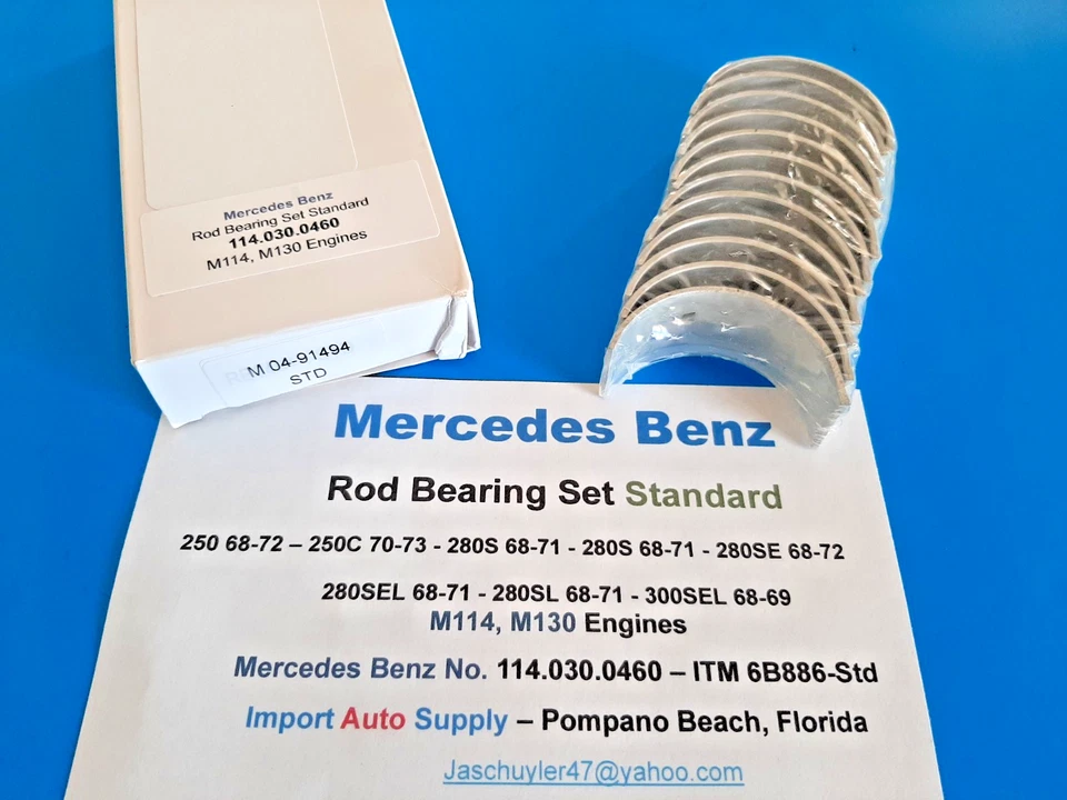 Mercedes Benz 280S, 280SE, 280SL, 300SEL 68-73 Rod Bearing Set M114, M130-Engine - Image 2 of 3