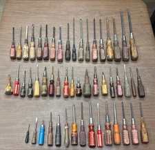 Vintage Wooden Wood Handle Screwdrivers Lot of 52 Some STANLEY, IRWIN