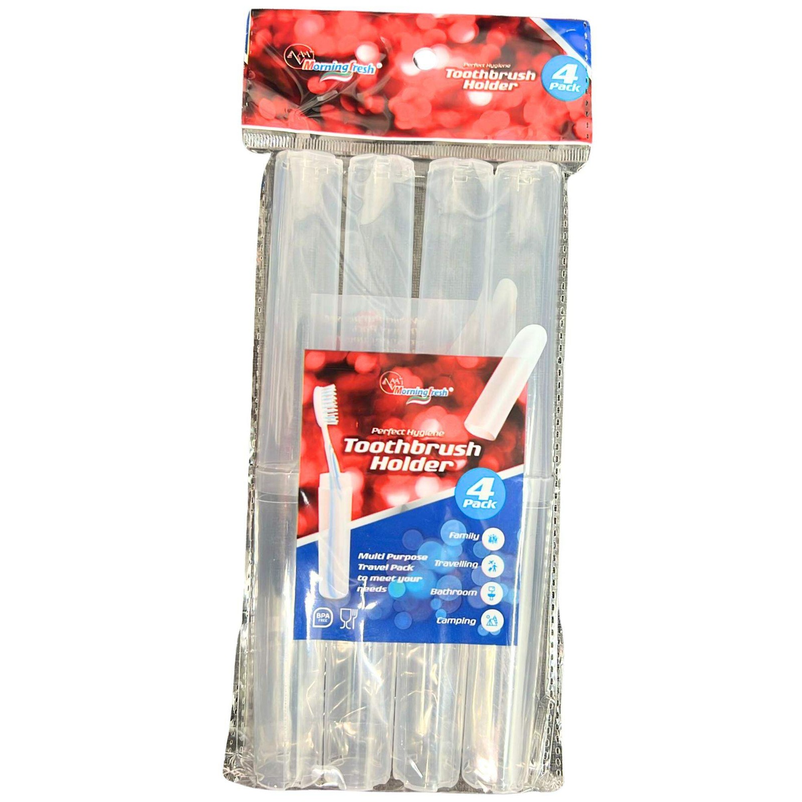 Portable Plastic Toothbrush Case/Holder/Box for Traveling & Camping:4CT