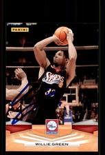 Signed Basketball Card Auto Willie Green 2009-10 Panini #40 Philadelphia 76ers