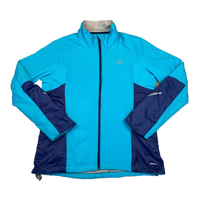 Salomon Advanced Skin Shield Jacket Womens XL Blue Lightweight Insulated Running