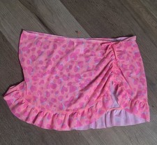 Adorable Cat  Jack Pink Ruffle Skirt Cover Up with Heart Print Sz XL Bin W