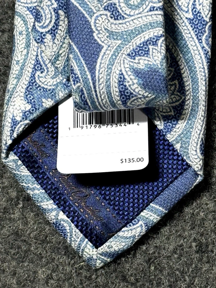 ¡NUEVO CON ETIQUETAS! Corbata DAVID DONAHUE $135 100 % seda italiana - hecha a mano en EE. UU. - cachemira texturizada Foto 3 de 4