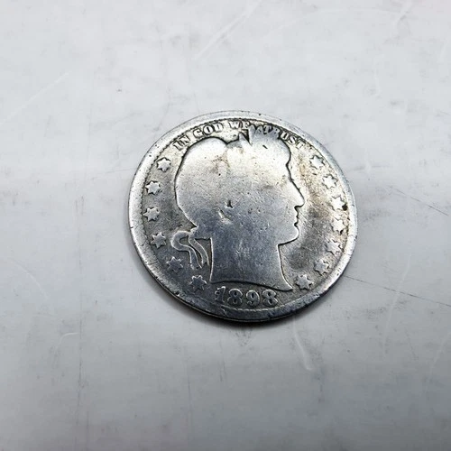 90% Silver  BARBER QUARTER DOLLAR 1898