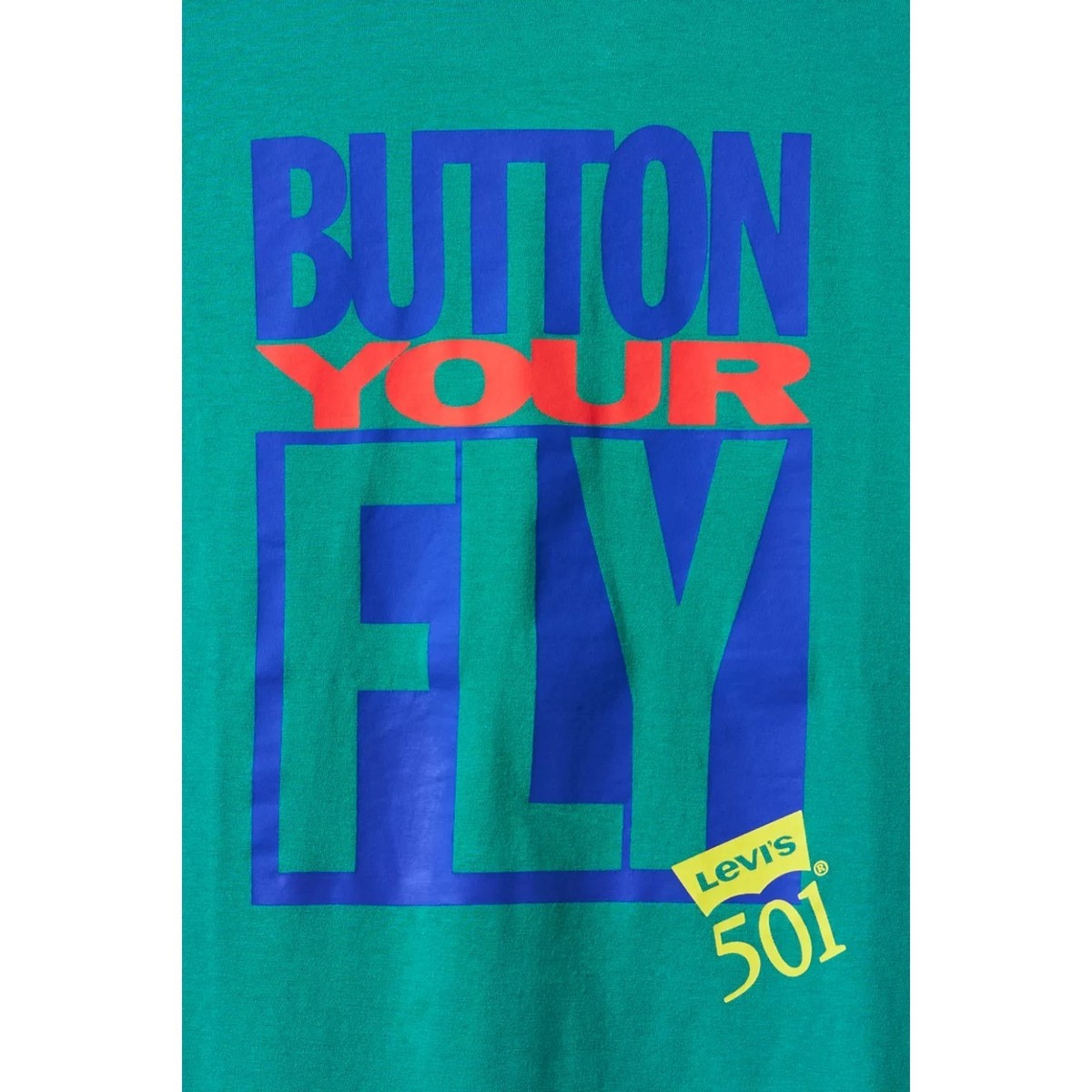 Levis 501 Button Your Fly Graphic T-Shirt Shirt Vintage 90s Men