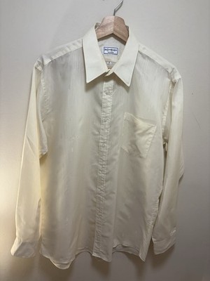 Vintage 80s YSL Yves Saint Laurent MONOGRAM ALL OVER Print Dress Shirt 16 34-35