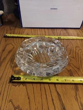 Vintage 8in Heavy Glass Ashtray.  Unbranded