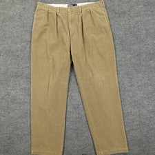 Vintage Polo Ralph Lauren Andrew Chino Pants Mens 38x32 Beige Corduroy Pleated