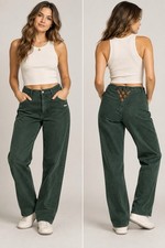 Vintage Rough Rider Circle T Jeans 15/16 Green High Rise Western USA 80s 90s