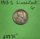 1913 S Lincoln Wheat Cent / Penny 1c G Good US Coin Collectible
