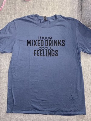 Gilden Soft Style Unisex Size Large Blue Funny Drinking Shirt