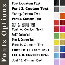Personalised Name Custom Text Vinyl Sticker Bold Fonts & Colours Sentence Decal