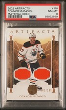 2022 UD ARTIFACTS MATERIAL-GOLD #118 CONNOR MCDAVID 181/199 PSA 8