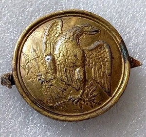 Original Civil War Union Eagle Cartridge Box Sling Plate Breastplate w/ Leather