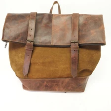 Handmade Leather Backpack Puro Utz Pin Pin Purse Top Flap Brown Rucksack