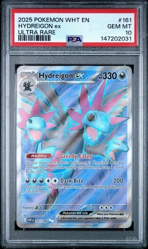 2025 POKEMON WHT EN-WHITE FLARE ULTRA RARE #161 HYDREIGON EX PSA 10