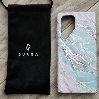BURGA Marble Pattern Glossy Back Case for Phone - Multicolor w/ Pouch