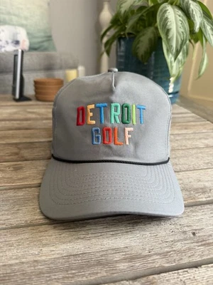 Detroit Country Club Golf Snapback Trucker Hat Baseball Cap Lid Colorful Rope - Image 1 of 4