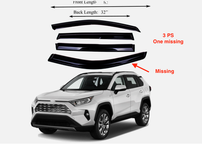 ◆タチカワ◆アルミブラインド◆W1700×H860◆O-2508BL3◆ NEW AVS 94255 Original Ventvisor 3-PC 2019-2025 Toyota RAV4 Smoke