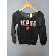 Detroit Red Wings NHL Sequin Sweatshirt Girls Medium 10/12 Charcoal Heather Gray