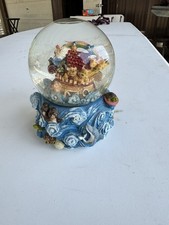 Musical Noah’s Ark Snow Globe, Featuring All The Animals OnTop Of A Sea Pedestal