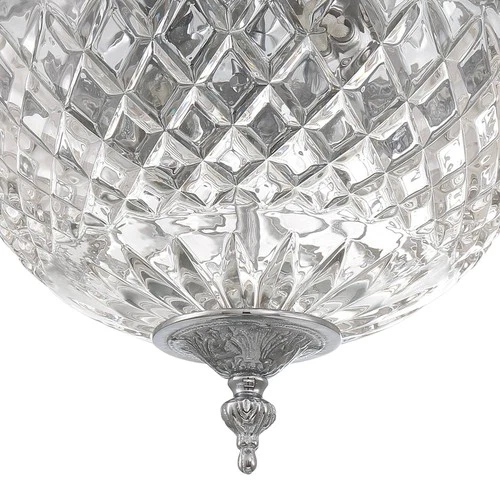 Crystorama Bowl Lead Crystal 10"W Chrome Ceiling Light - Picture 5 of 7
