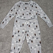 Polo Ralph Lauren Pajama Set Womens Top XL  Pants L Polo Bear Joggers Gray
