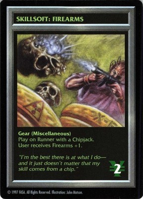 Shadowrun Skillsoft Firearms 1997 FASA Gear Miscellaneous Card