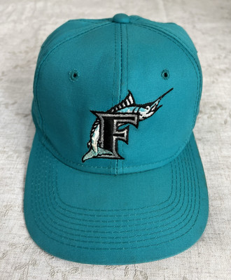 Vintage Florida Marlins Young An Hat Company Teal SnapBack Hat Cap MLB Baseball