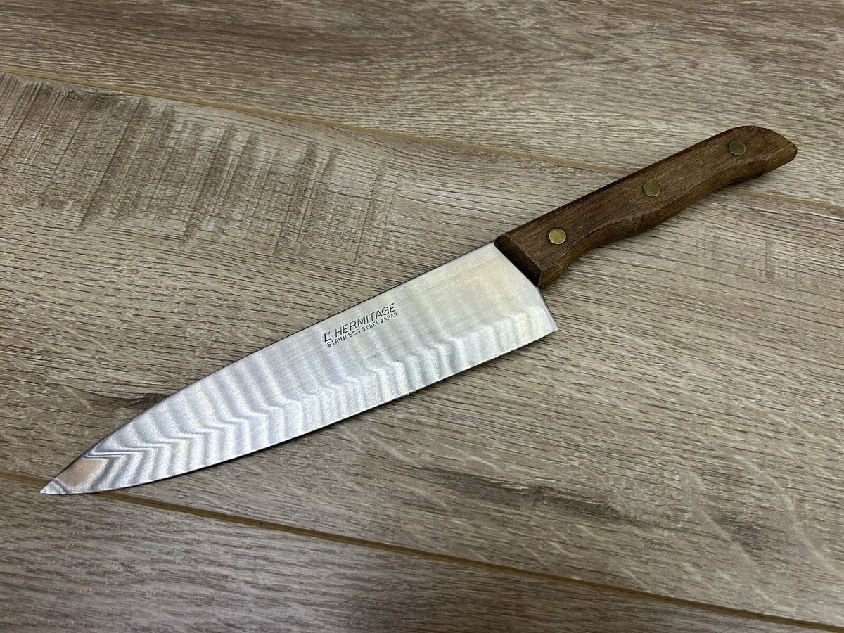 Vintage L'Hermitage Wood Handle Chef's Knife Stainless Steel Japan