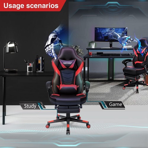 ELECWISH Gaming Chair Ergonomic Office Chair Swivel Racing Computer Seat - Picture 2 of 8