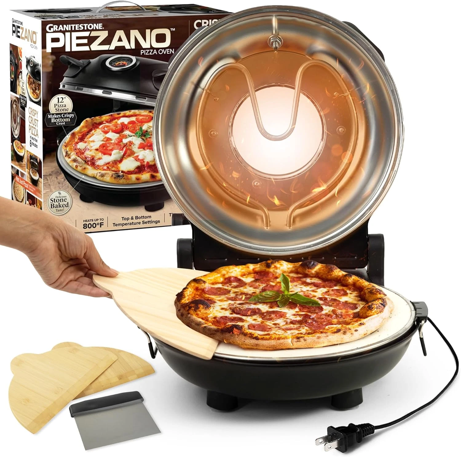 Crispy Crust 12" Electric Pizza Oven - Stone Baked Pizzeria Style at Home
Opens in a new window or t