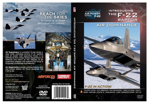 F-22 F22 The Raptor "Air Dominance"  Military-Fighter Aircraft Jet Video DVD - Foto 1 di 4