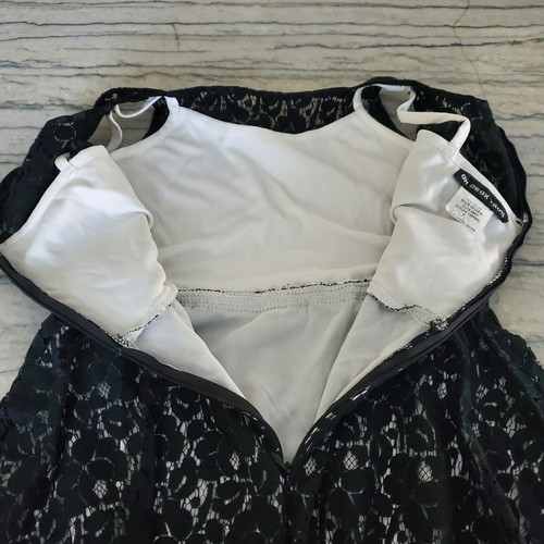 Un Deux Trois Girls Lined Black Lace Dress Size 8 - Picture 5 of 10