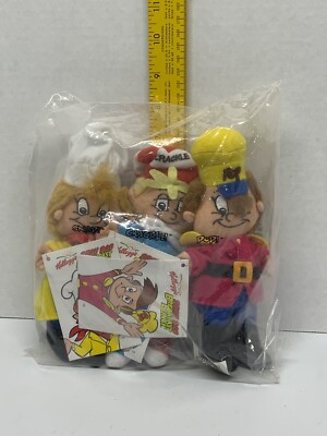 Vtg 1997 Kellogg's Bean Bag Breakfast Bunch Snap / Crackle / Pop  Plush Toys NEW