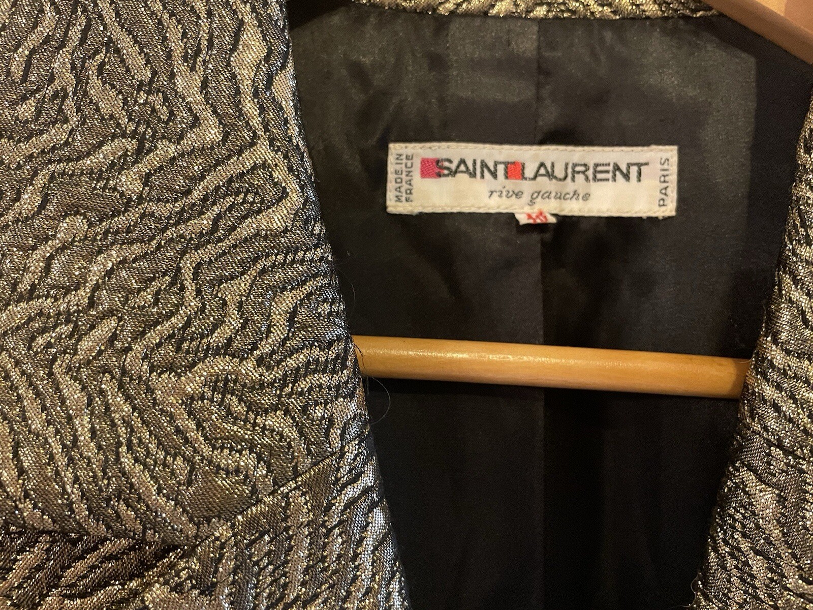 Tuta Saint Laurent donna vintage oro 2 pezzi