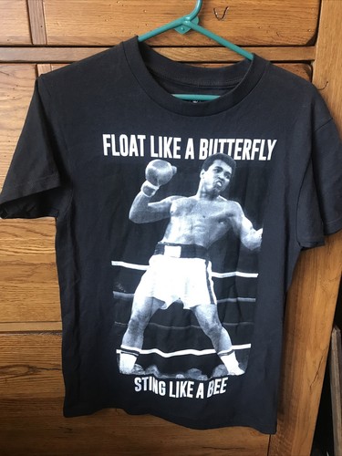 Black Size Small Muhammad Ali Float Like A Butterfly Sting Like A Bee T Shirt Ebay